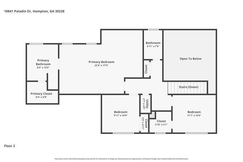 2,240/Mo, 10841 Paladin Dr Hampton, GA 30228 Floor Plan View 2