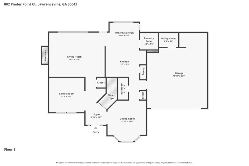 2,650/Mo, 802 Pinder Point Ct Lawrenceville, GA 30043 Floor Plan View