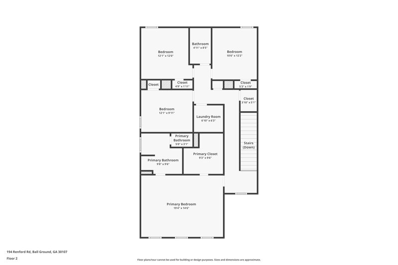 2,180/Mo, 194 Renford Rd Ball Ground, GA 30107 Floor Plan View 2