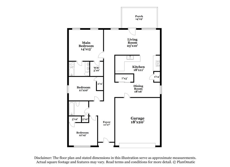1,990/Mo, 23 Woody Way NW Adairsville, GA 30103 Floor Plan View