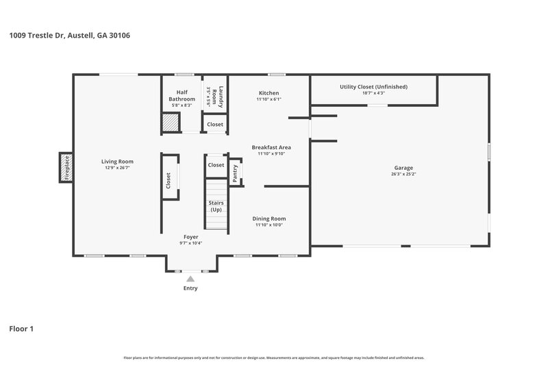 2,345/Mo, 1009 Trestle Dr Austell, GA 30106 Floor Plan View