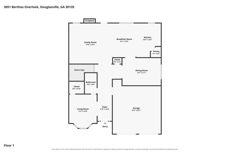 2,495/Mo, 3051 Berthas Overlook Douglasville, GA 30135 Floor Plan View