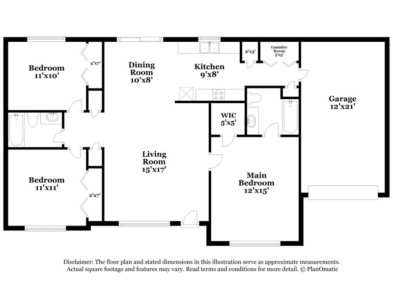 1,700/Mo, 108 Julie Ln Stockbridge, GA 30281 Floor Plan View