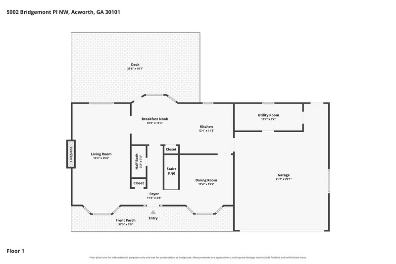 2,300/Mo, 5902 Bridgemont Pl NW Acworth, GA 30101 Floor Plan View