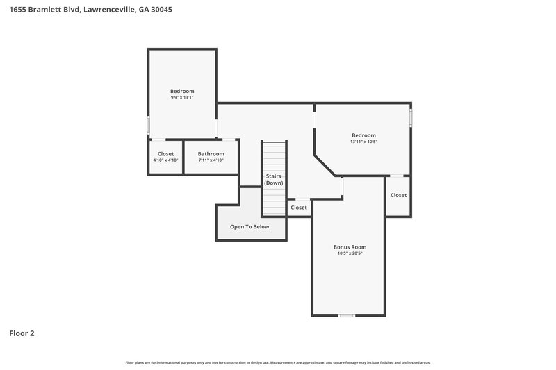 2,385/Mo, 1655 Bramlett Blvd Lawrenceville, GA 30045 Floor Plan View 2