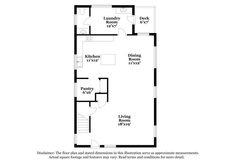 1,950/Mo, 1863 Phillips Ave East Point, GA 30344 Floorplan View