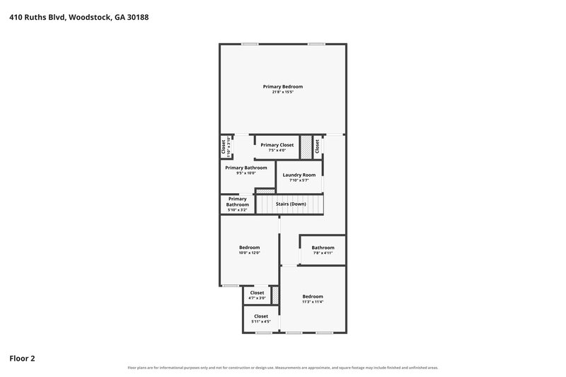 2,360/Mo, 410 Ruths Blvd Woodstock, GA 30188 Floor Plan View 2