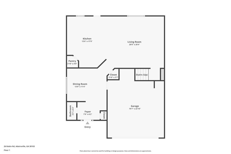 2,275/Mo, 26 Robin Rd Adairsville, GA 30103 Floor Plan View