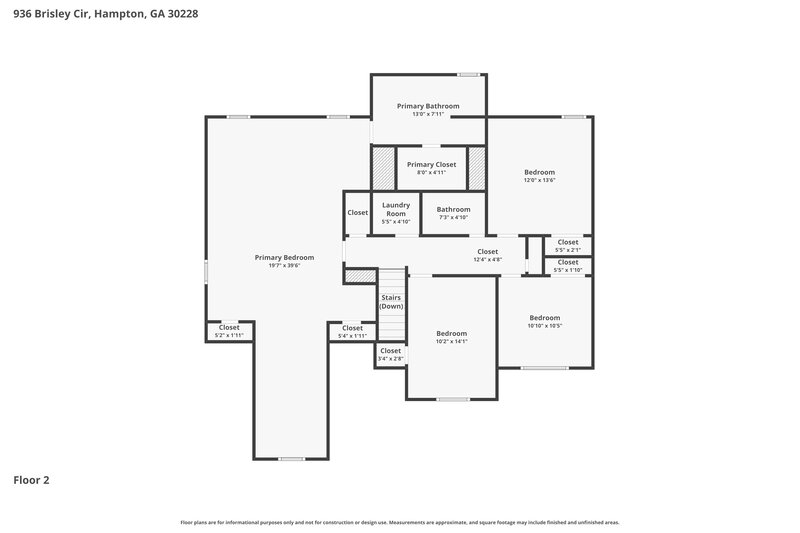 2,300/Mo, 936 Brisley Cir Hampton, GA 30228 Floor Plan View