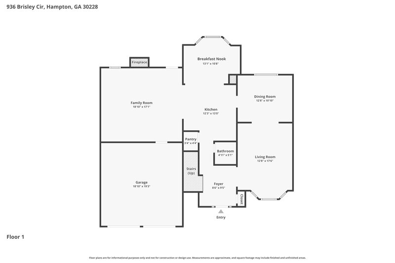 2,300/Mo, 936 Brisley Cir Hampton, GA 30228 Floor Plan View 2