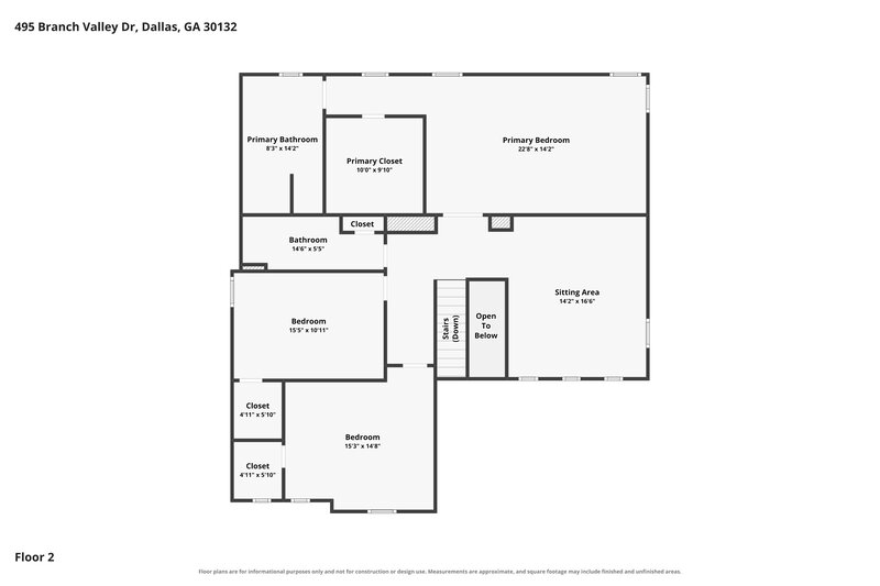 2,440/Mo, 495 Branch Valley Dr Dallas, GA 30132 Floor Plan View