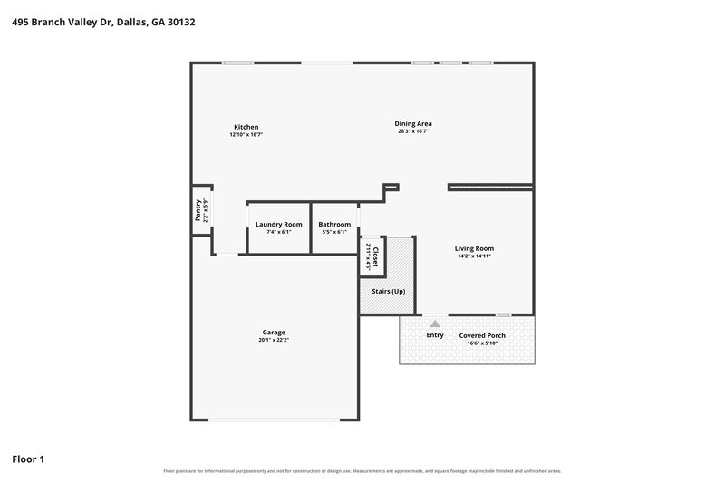 2,440/Mo, 495 Branch Valley Dr Dallas, GA 30132 Floor Plan View 2