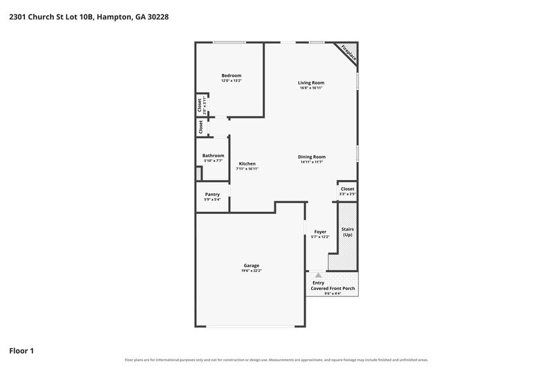 2,400/Mo, 2301 Church St Hampton, GA 30228 Floor Plan View 2