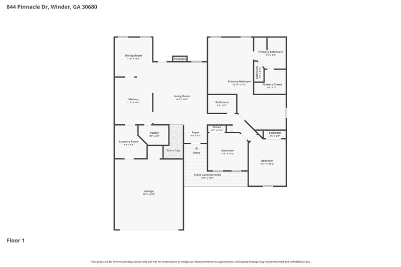 2,255/Mo, 844 Pinnacle Dr Winder, GA 30680 Floor Plan View