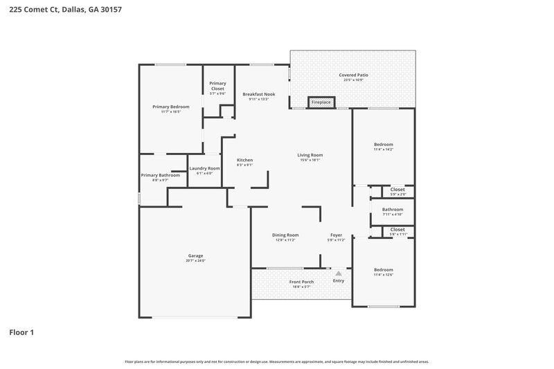2,060/Mo, 225 Comet Ct Dallas, GA 30157 Floor Plan View