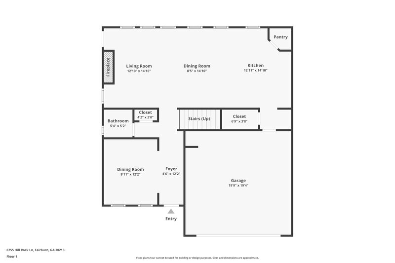2,590/Mo, 6755 Hill Rock Ln Fairburn, GA 30213 Floor Plan View