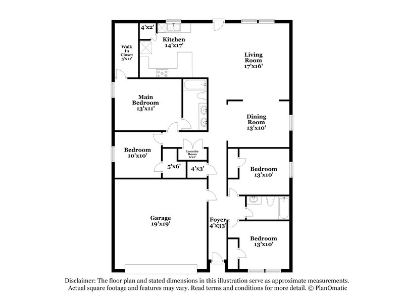 1,775/Mo, 451 ABEER Street Temple, GA 30179 Floor Plan View