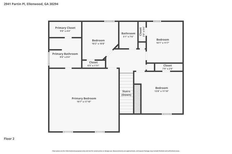 2,175/Mo, 2941 Partin Pl Ellenwood, GA 30294 Floor Plan View 2