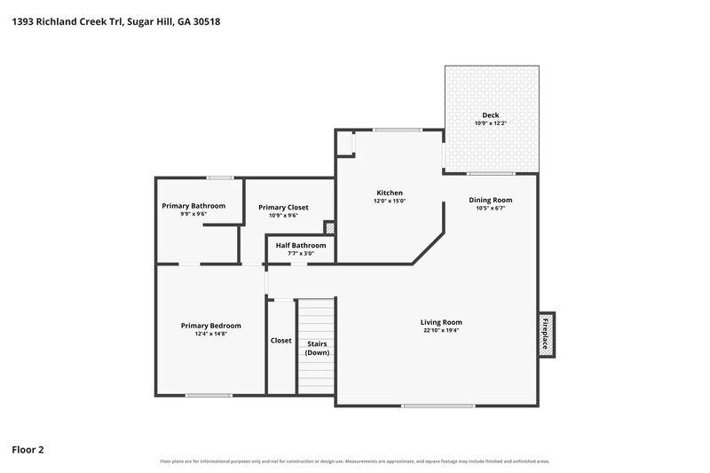 2,145/Mo, 1393 Richland Creek Trl Sugar Hill, GA 30518 Floor Plan View 2