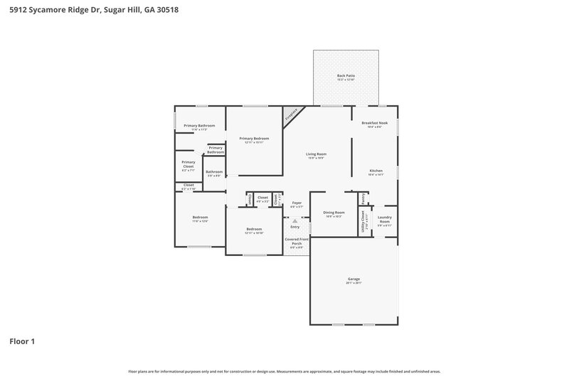 2,230/Mo, 5912 Sycamore Ridge Dr Sugar Hill, GA 30518 Floor Plan View