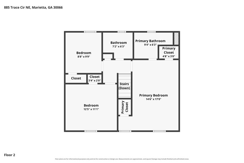 2,075/Mo, 885 Trace Cir NE Marietta, GA 30066 Floor Plan View