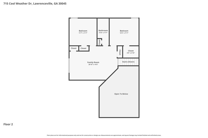 2,135/Mo, 715 Cool Weather Dr Lawrenceville, GA 30045 Floor Plan View 2