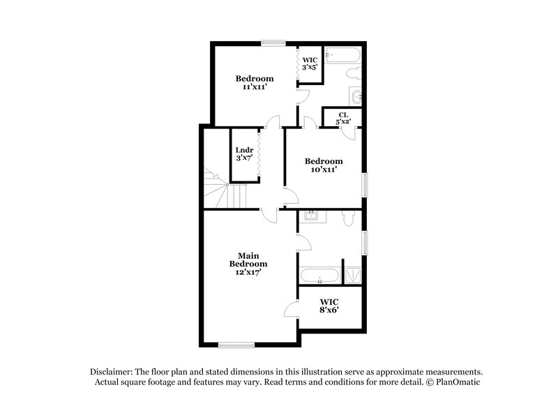 1,940/Mo, 821 River Mist Dr Jonesboro, GA 30238 Floor Plan View 2