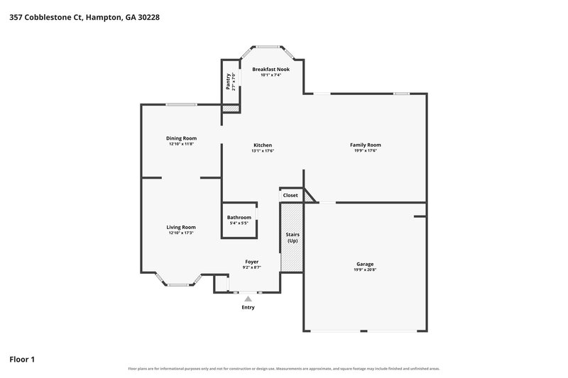 2,300/Mo, 357 Cobblestone Ct Hampton, GA 30228 Floor Plan View