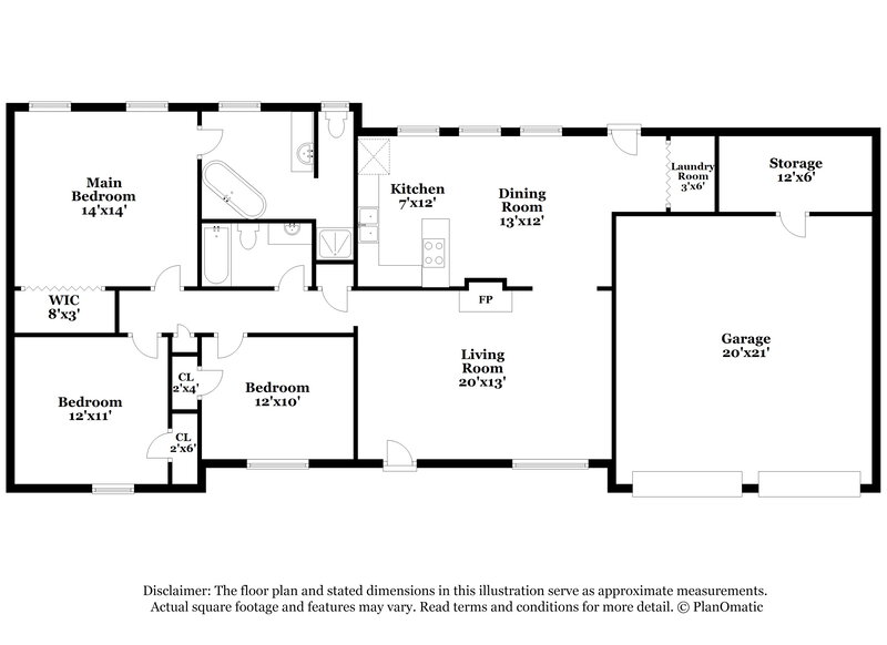 1,770/Mo, 107 Oakridge Dr SE Cartersville, GA 30121 Floor Plan View