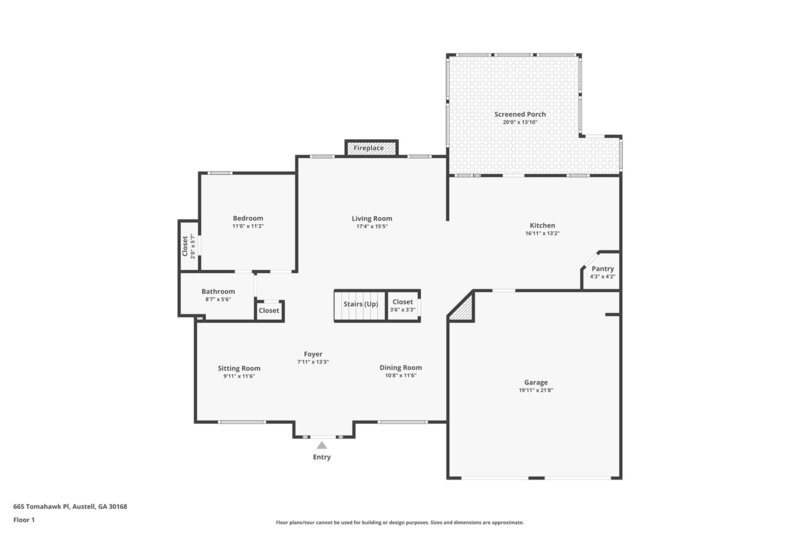 2,550/Mo, 665 Tomahawk Pl Austell, GA 30168 Floorplan View