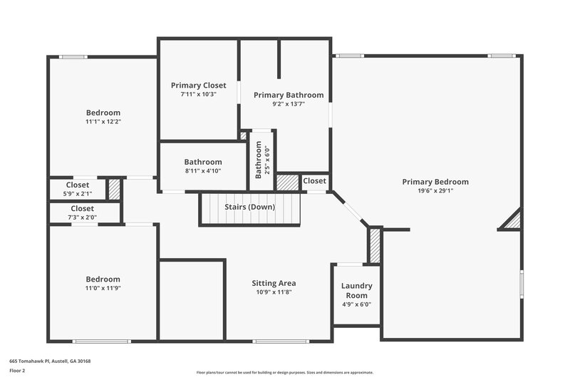 2,550/Mo, 665 Tomahawk Pl Austell, GA 30168 Floorplan View 2