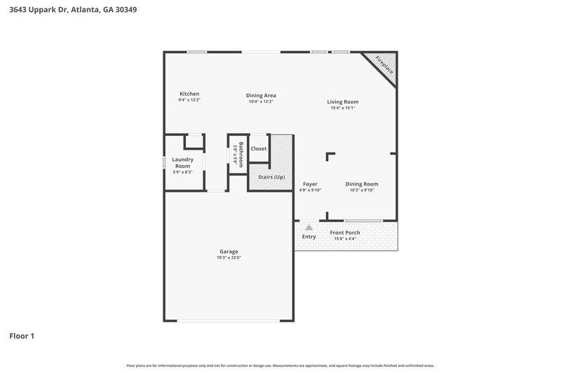 2,085/Mo, 3643 Uppark Dr Atlanta, GA 30349 Floor Plan View
