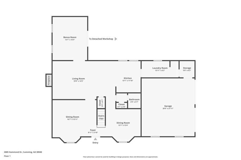2,450/Mo, 2685 Hammond Dr Cumming, GA 30040 Floorplan View