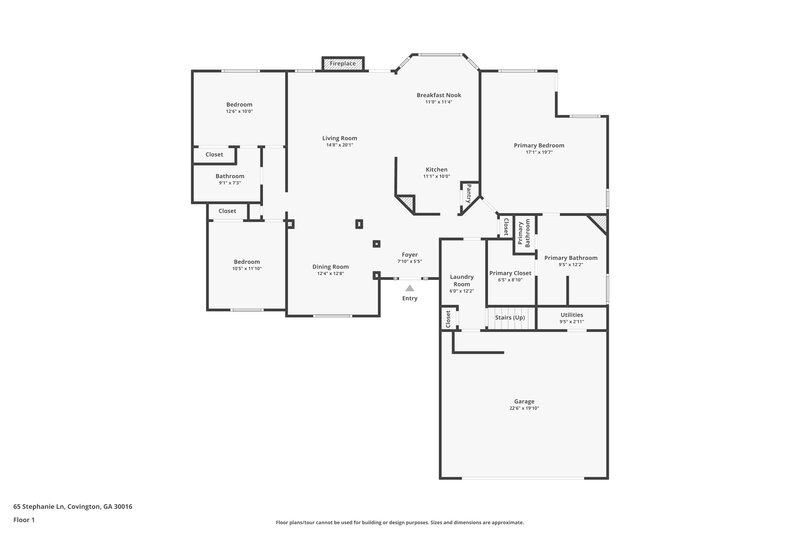 1,820/Mo, 65 Stephanie Ln Covington, GA 30016 Floor Plan View