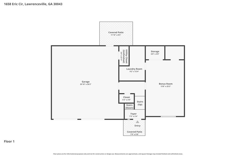 2,400/Mo, 1658 Eric Cir Lawrenceville, GA 30043 Floor Plan View