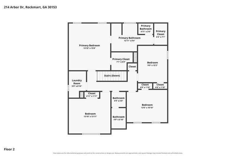 1,960/Mo, 214 Arbor Dr Rockmart, GA 30153 Floor Plan View 2