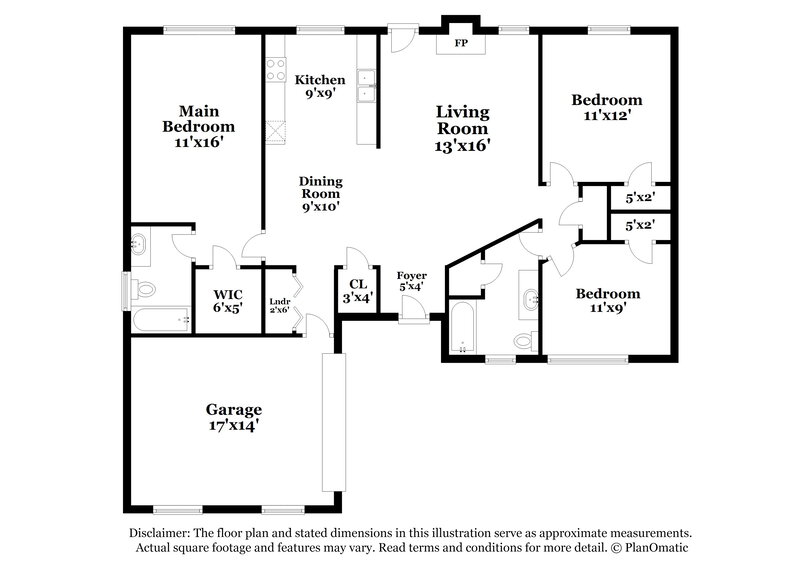 1,490/Mo, 6112 Chaseland Dr Rex, GA 30273 Floor Plan View
