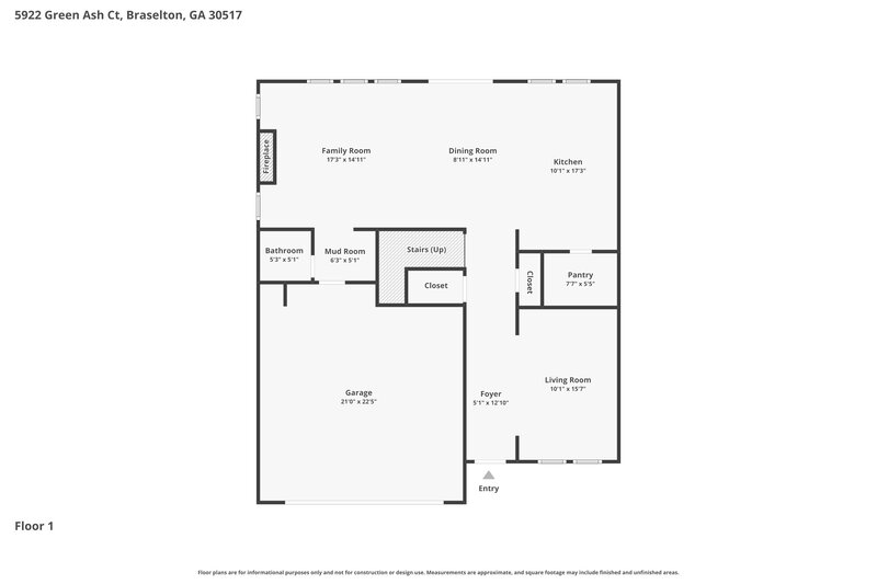 2,615/Mo, 5922 Green Ash Court Braselton, GA 30517 Floor Plan View