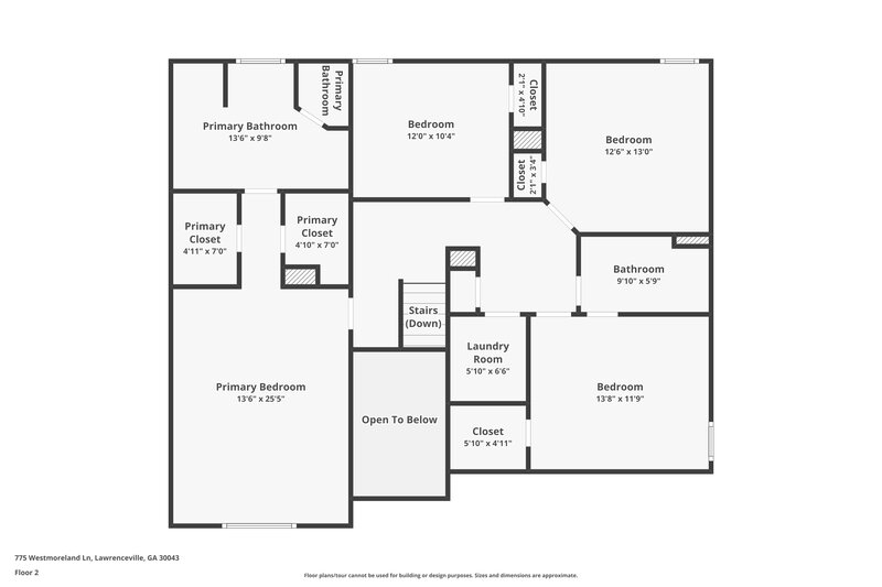 2,110/Mo, 775 Westmoreland Ln Lawrenceville, GA 30043 Floor Plan View 2
