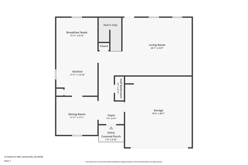 1,830/Mo, 13 Thatch Ct NW Cartersville, GA 30120 Floorplan View
