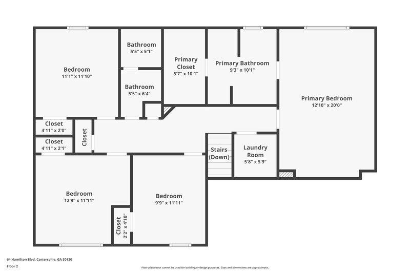 1,930/Mo, 64 Hamilton Blvd NW Cartersville, GA 30120 Floorplan View 2
