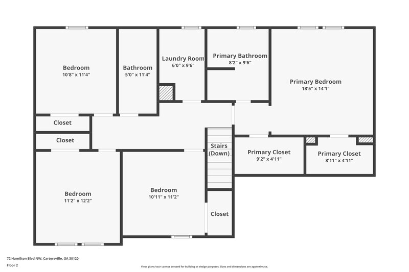 1,835/Mo, 72 Hamilton Blvd NW Cartersville, GA 30120 Floor Plan View