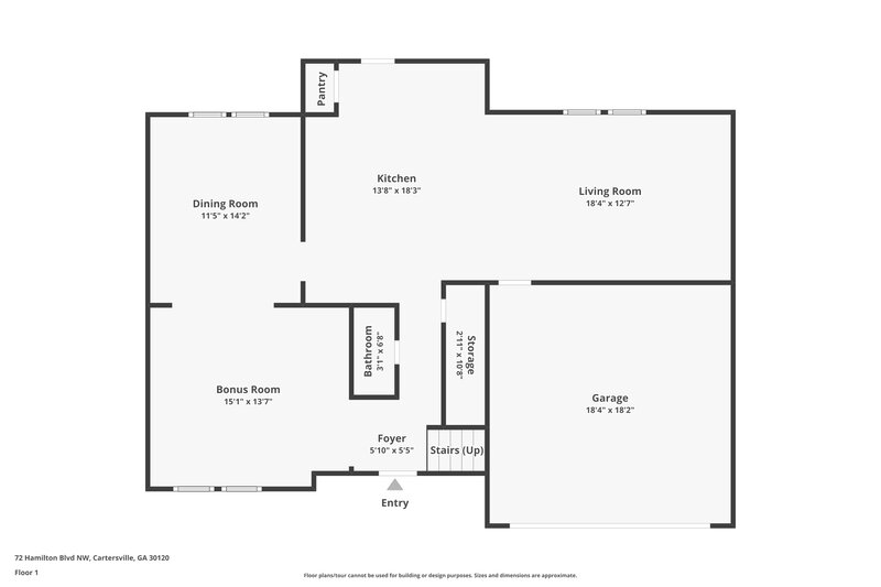 1,835/Mo, 72 Hamilton Blvd NW Cartersville, GA 30120 Floor Plan View 2