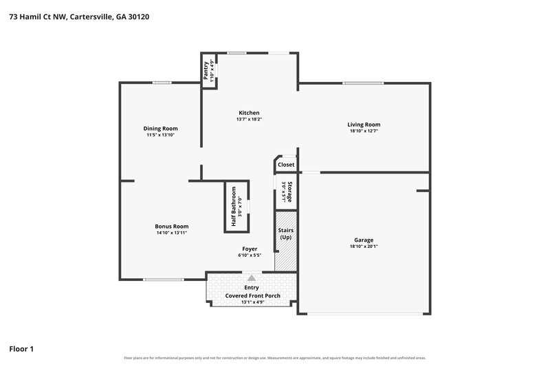 2,160/Mo, 73 Hamil Ct NW Cartersville, GA 30120 Floor Plan View