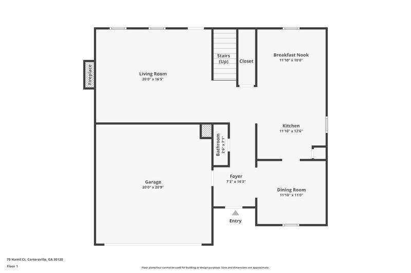 1,890/Mo, 75 Hamil Ct NW Cartersville, GA 30120 Floor Plan View
