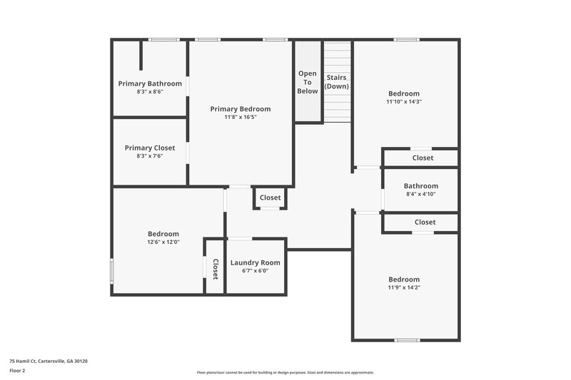1,890/Mo, 75 Hamil Ct NW Cartersville, GA 30120 Floor Plan View 2