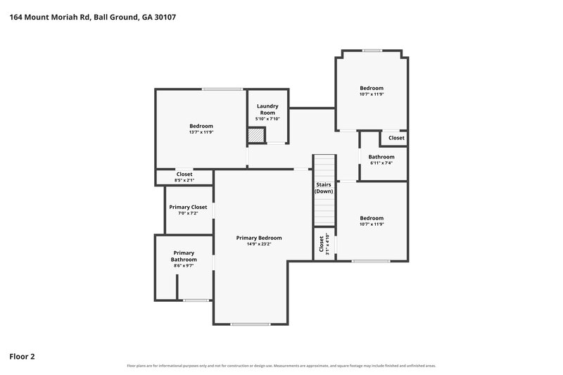 2,070/Mo, 164 Mount Moriah Rd Ball Ground, GA 30107 Floorplan View 2
