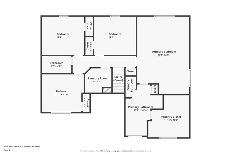 3,250/Mo, 3096 Montauk Hill Dr Buford, GA 30519 Floor Plan View 2