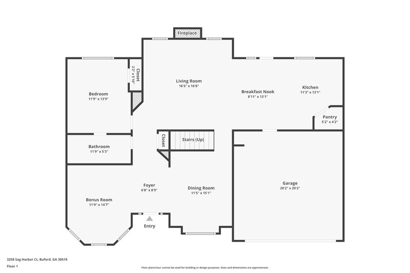 2,630/Mo, 3258 Sag Harbor Ct Buford, GA 30519 Floor Plan View
