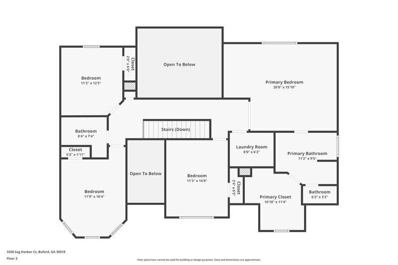 2,630/Mo, 3258 Sag Harbor Ct Buford, GA 30519 Floor Plan View 2